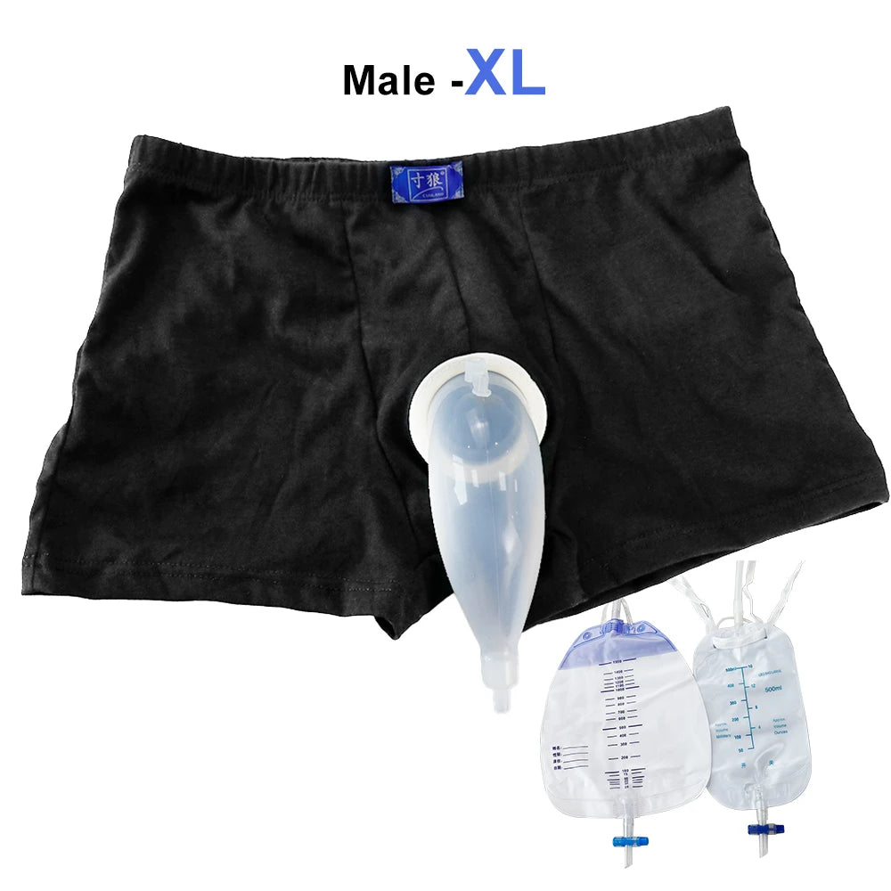 Peeeasy Men’s Reusable Urinal Underwear System with Drainage Bag