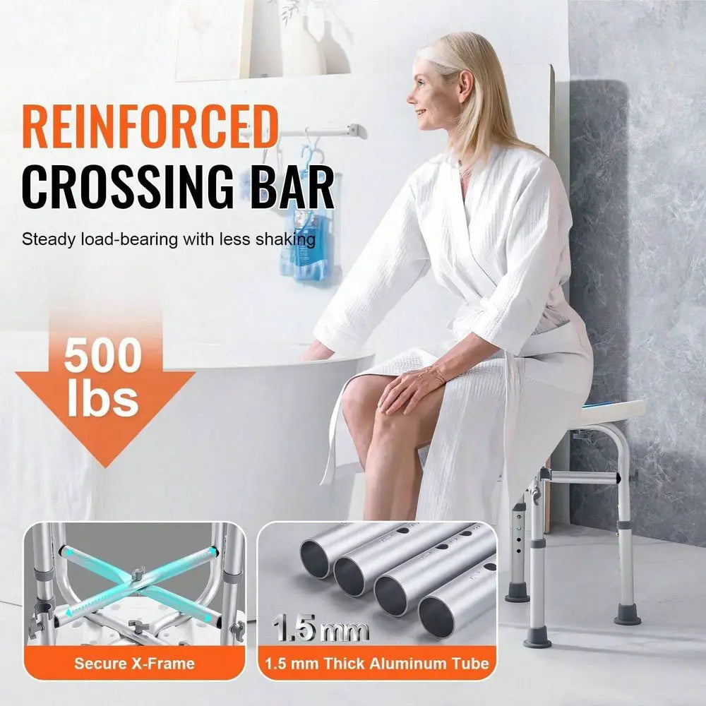 Adjustable Height Stool With Crossbar Support