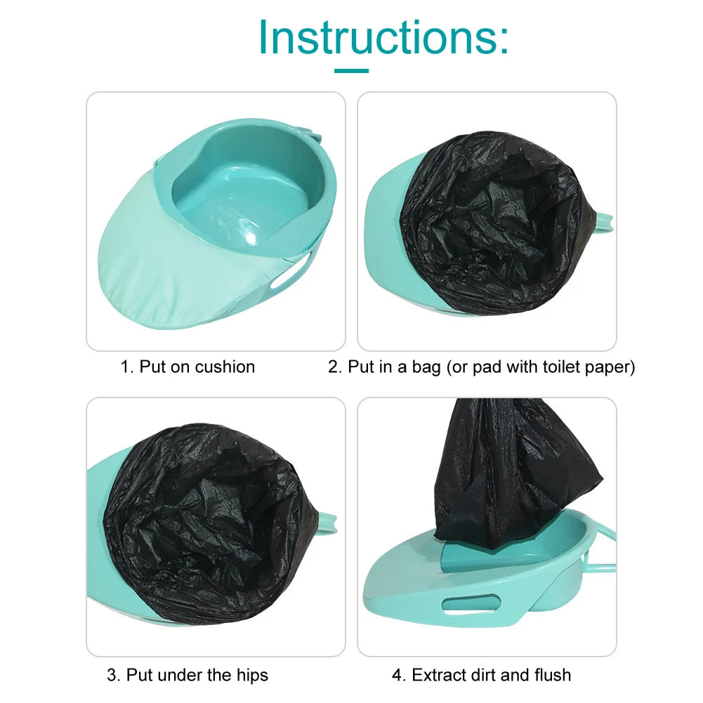Portable Bed Toilet Bedpan with Cover