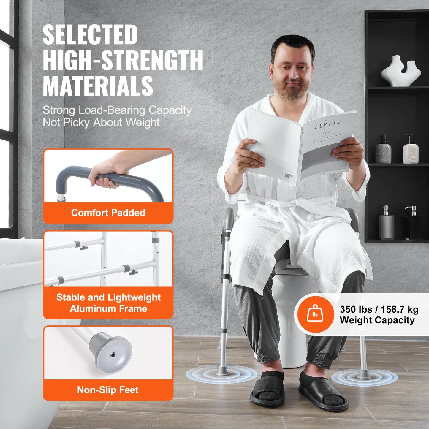 7-Position Height Adjustment Raised Toilet Seat