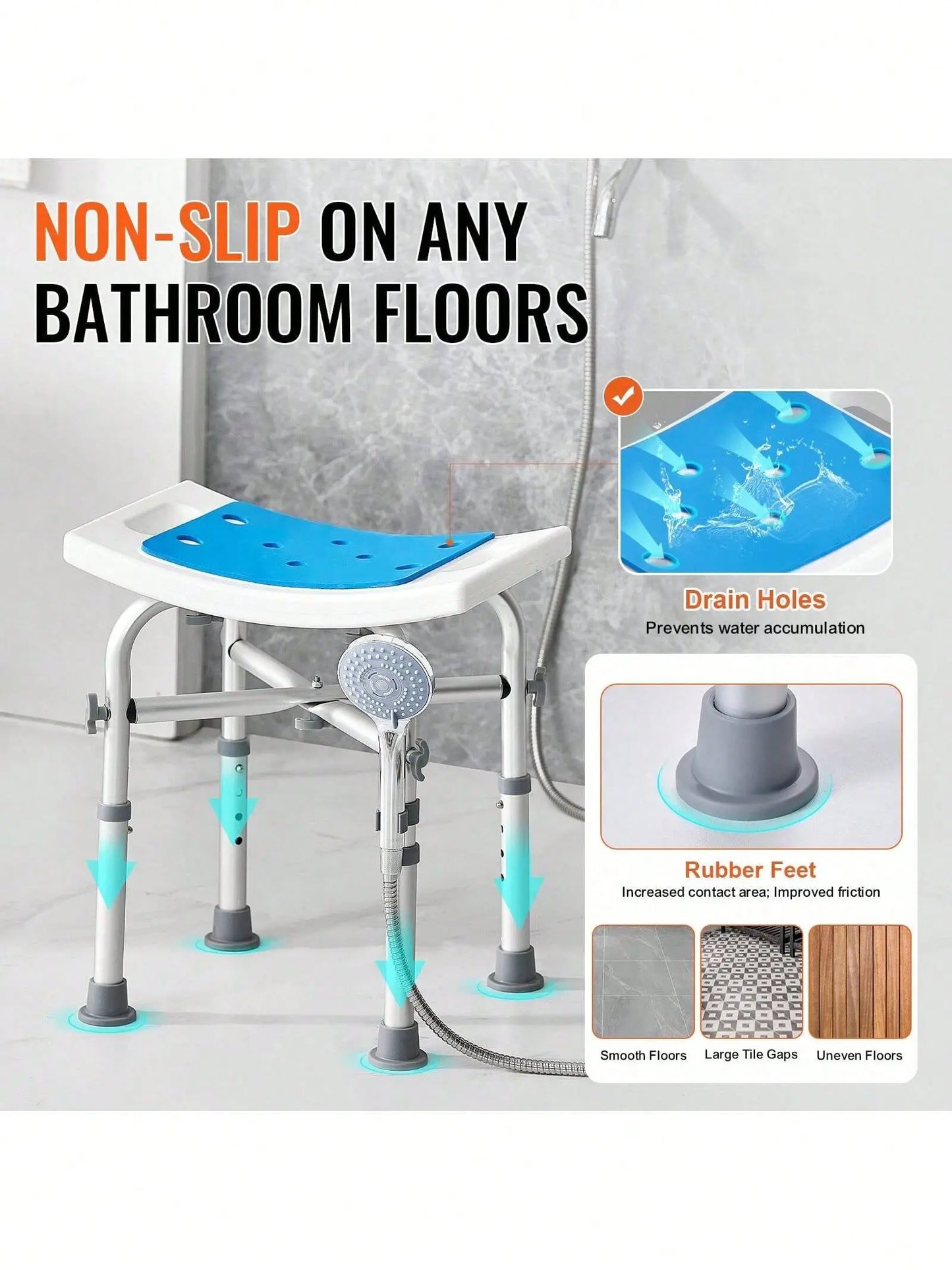 Adjustable Height Stool With Crossbar Support