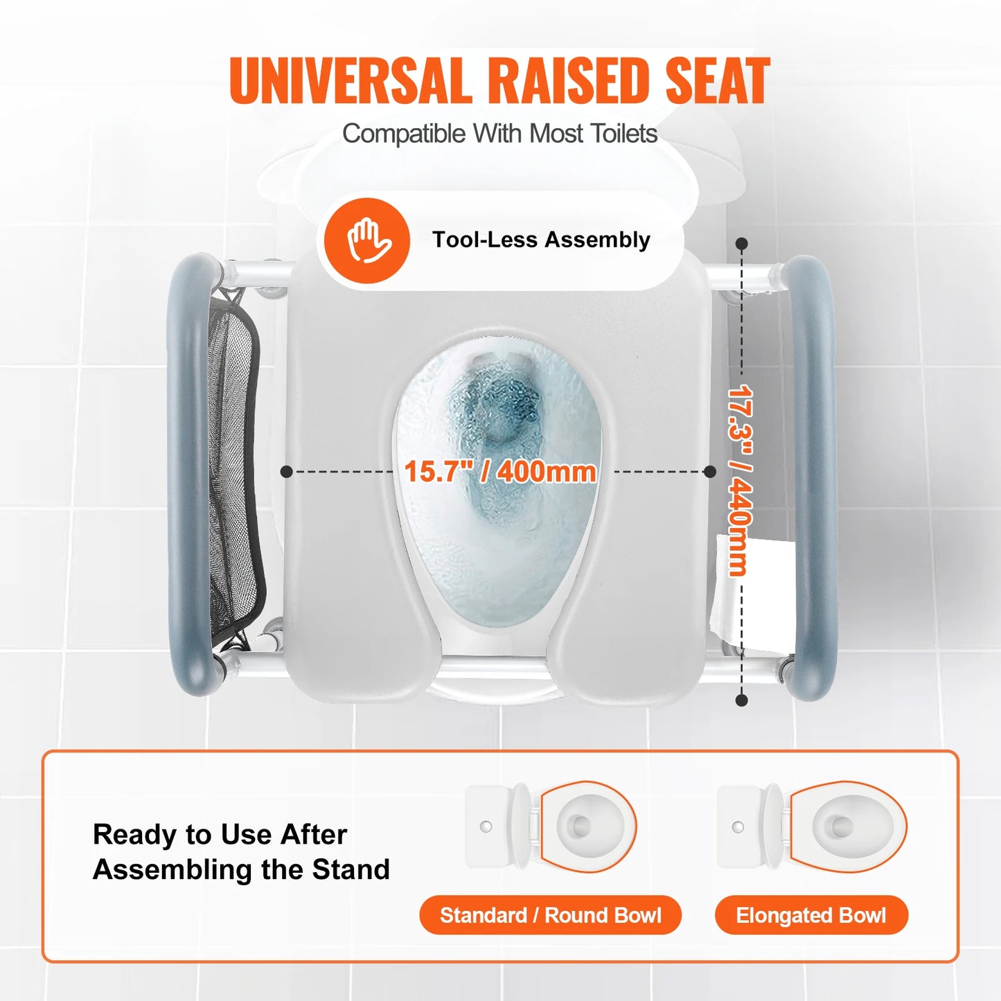 7-Position Height Adjustment Raised Toilet Seat