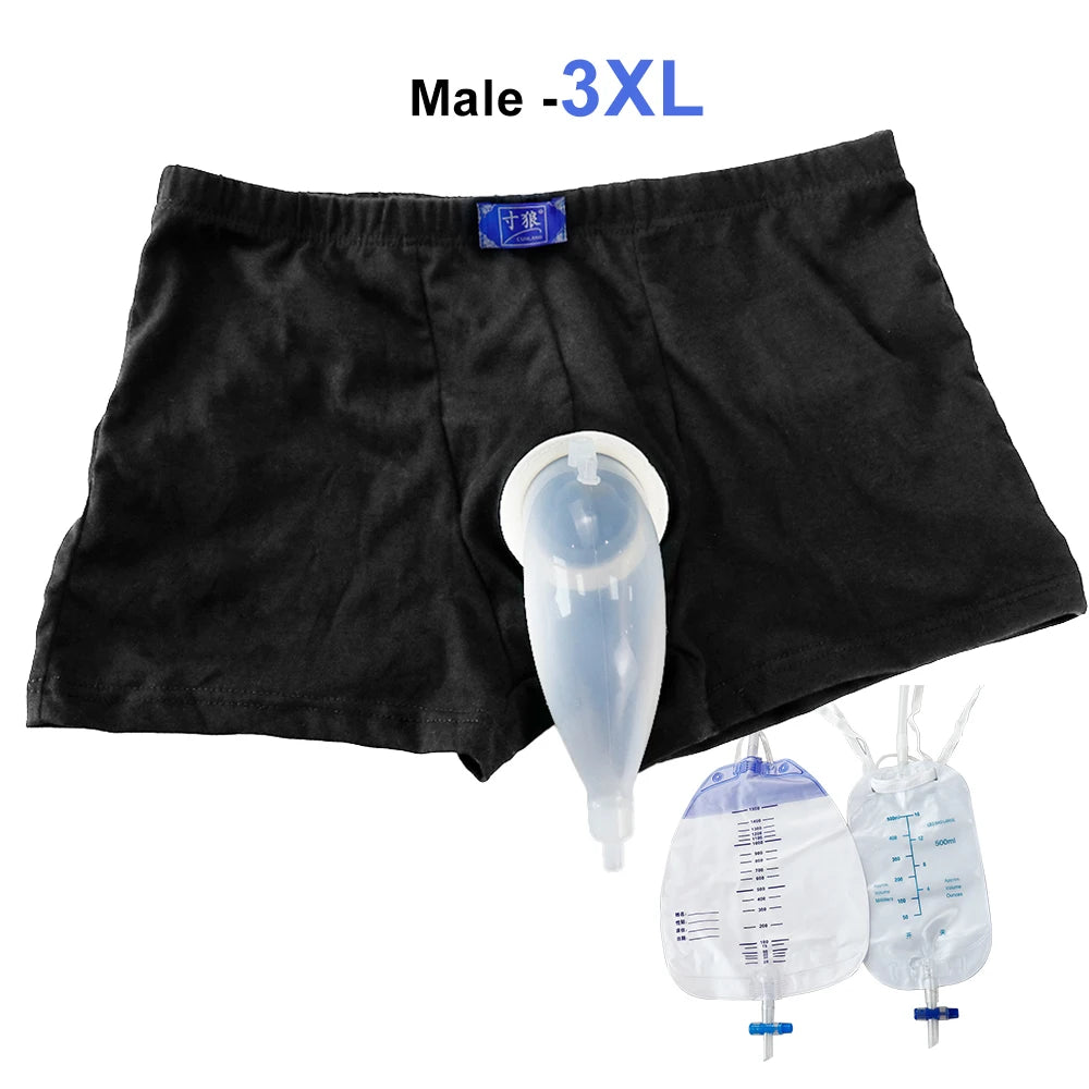 Peeeasy Men’s Reusable Urinal Underwear System with Drainage Bag