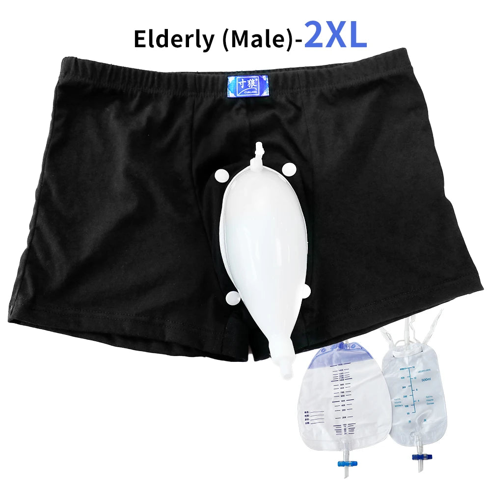 Peeeasy Men’s Reusable Urinal Underwear System with Drainage Bag