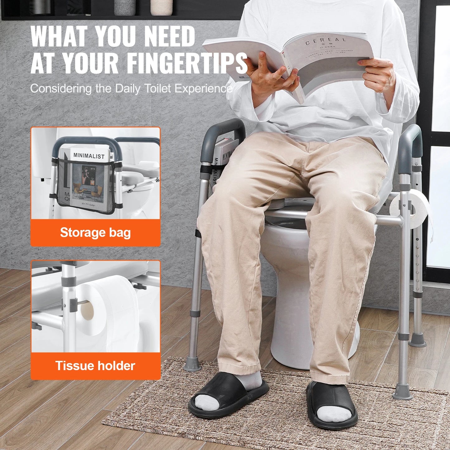 7-Position Height Adjustment Raised Toilet Seat