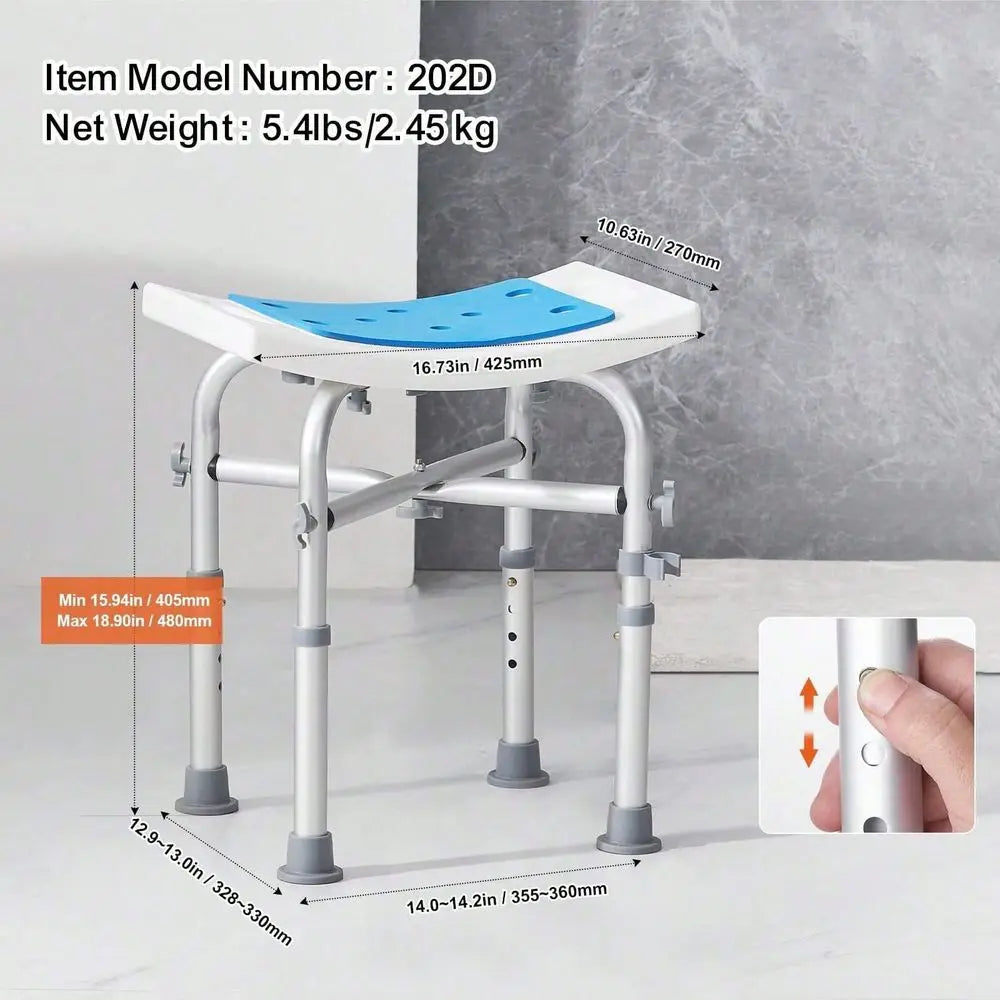 Adjustable Height Stool With Crossbar Support