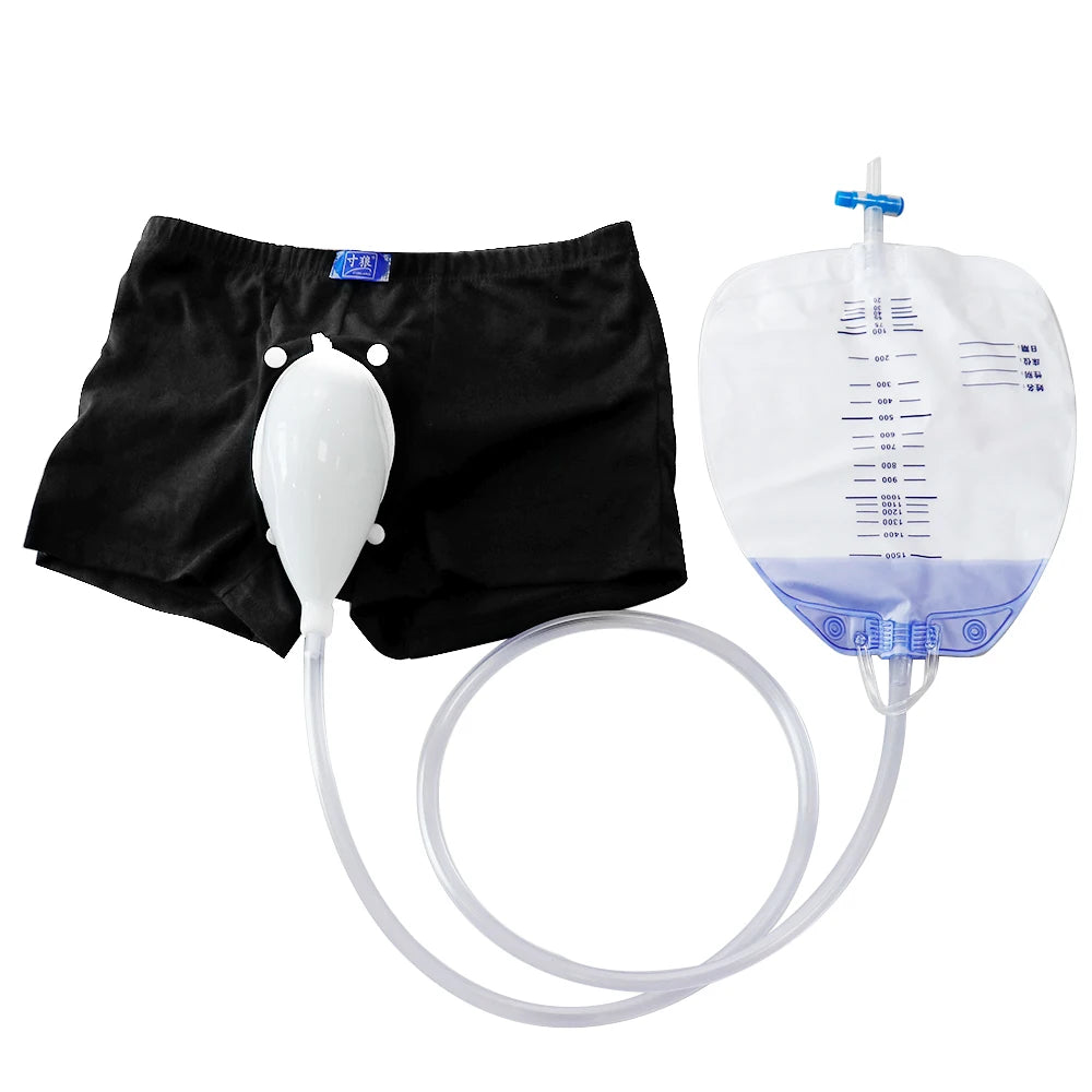 Peeeasy Men’s Reusable Urinal Underwear System with Drainage Bag