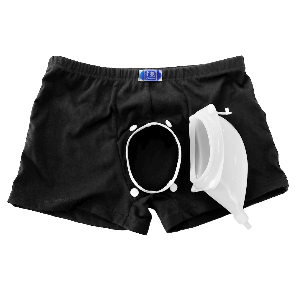 Peeeasy Men’s Reusable Urinal Underwear System with Drainage Bag