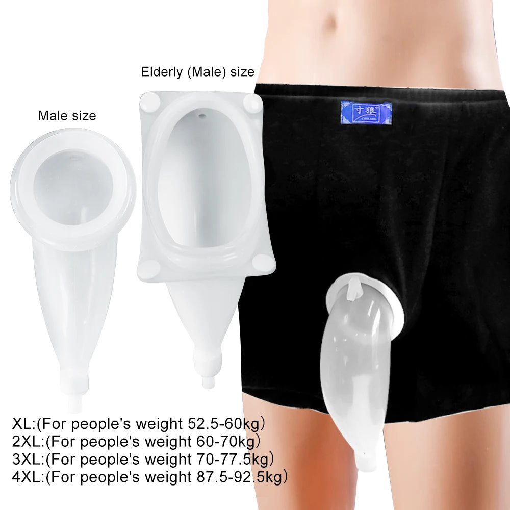 Peeeasy Men’s Reusable Urinal Underwear System with Drainage Bag