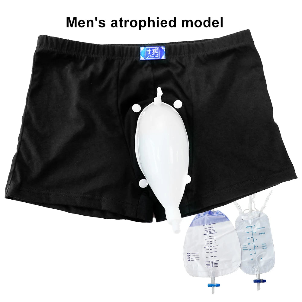 Peeeasy Men’s Reusable Urinal Underwear System with Drainage Bag