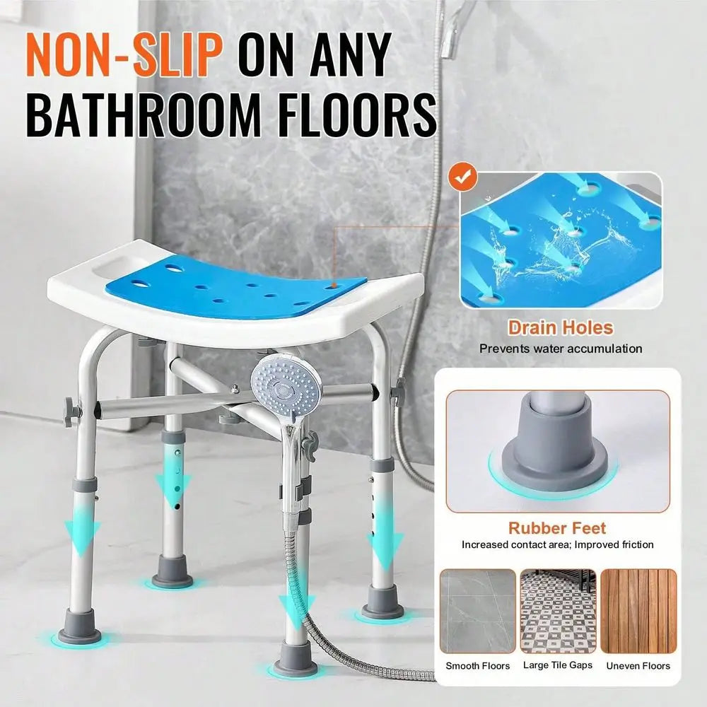 Adjustable Height Stool With Crossbar Support